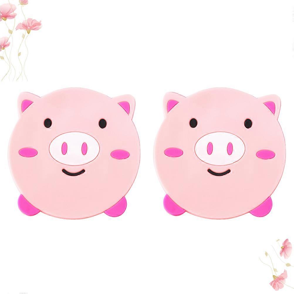 Cartoon Coasters Pink Pig Heat Insulation Non Slip PVC Placemat for Home Cafe 10Pcs