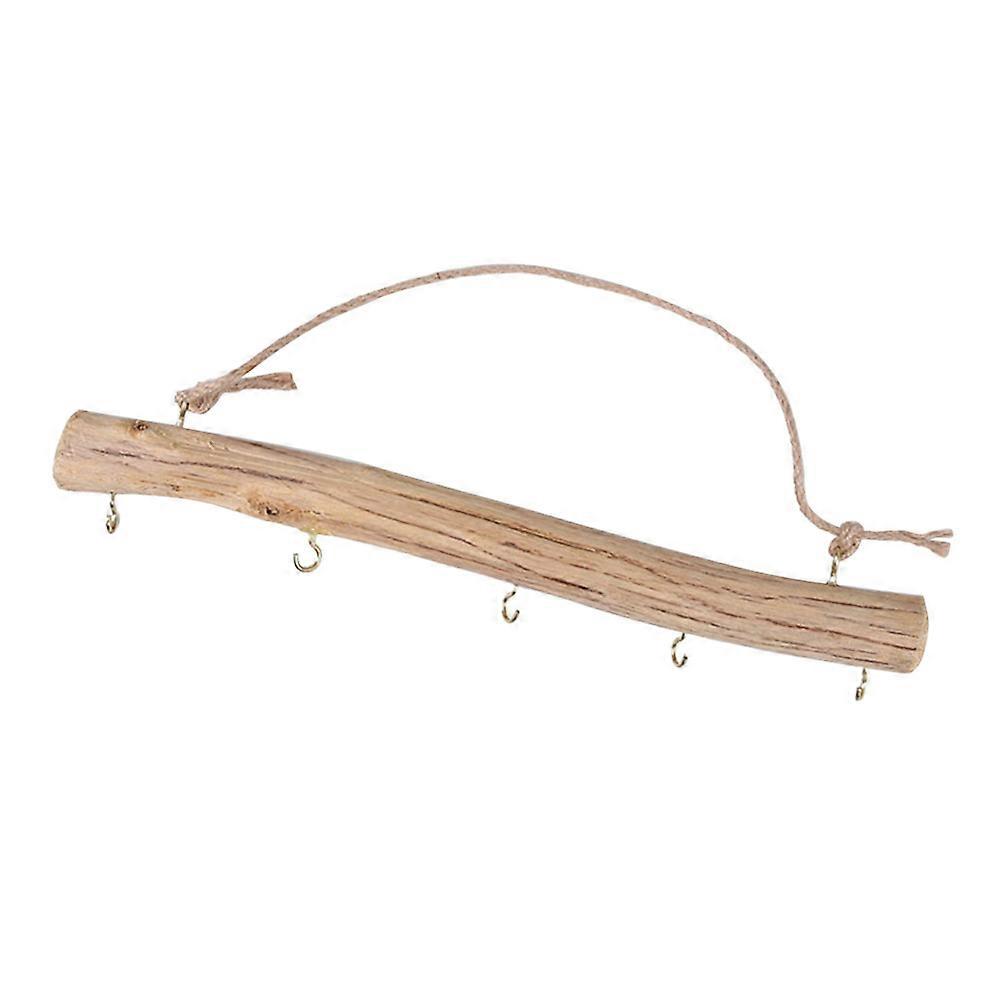 Wooden Hanger Wall Mount Hooks for Hanging Organizer Khaki Color