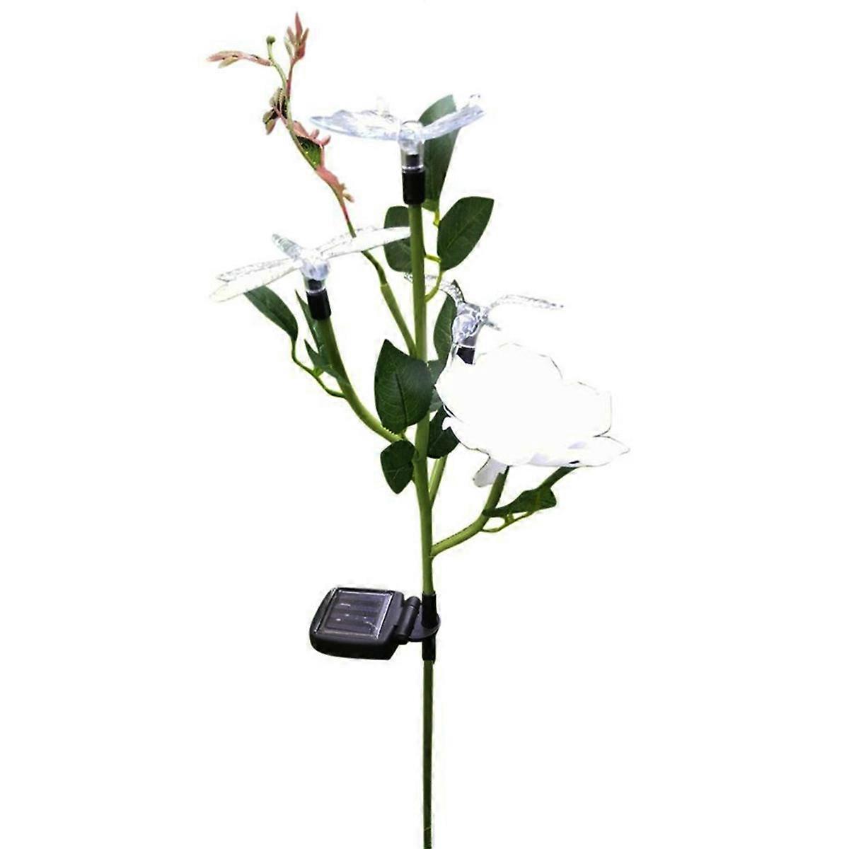 Wind Chime Color Changing Solar Powered Rose Flower Light For In Stainless Steel And Polysilicon 1Pcs