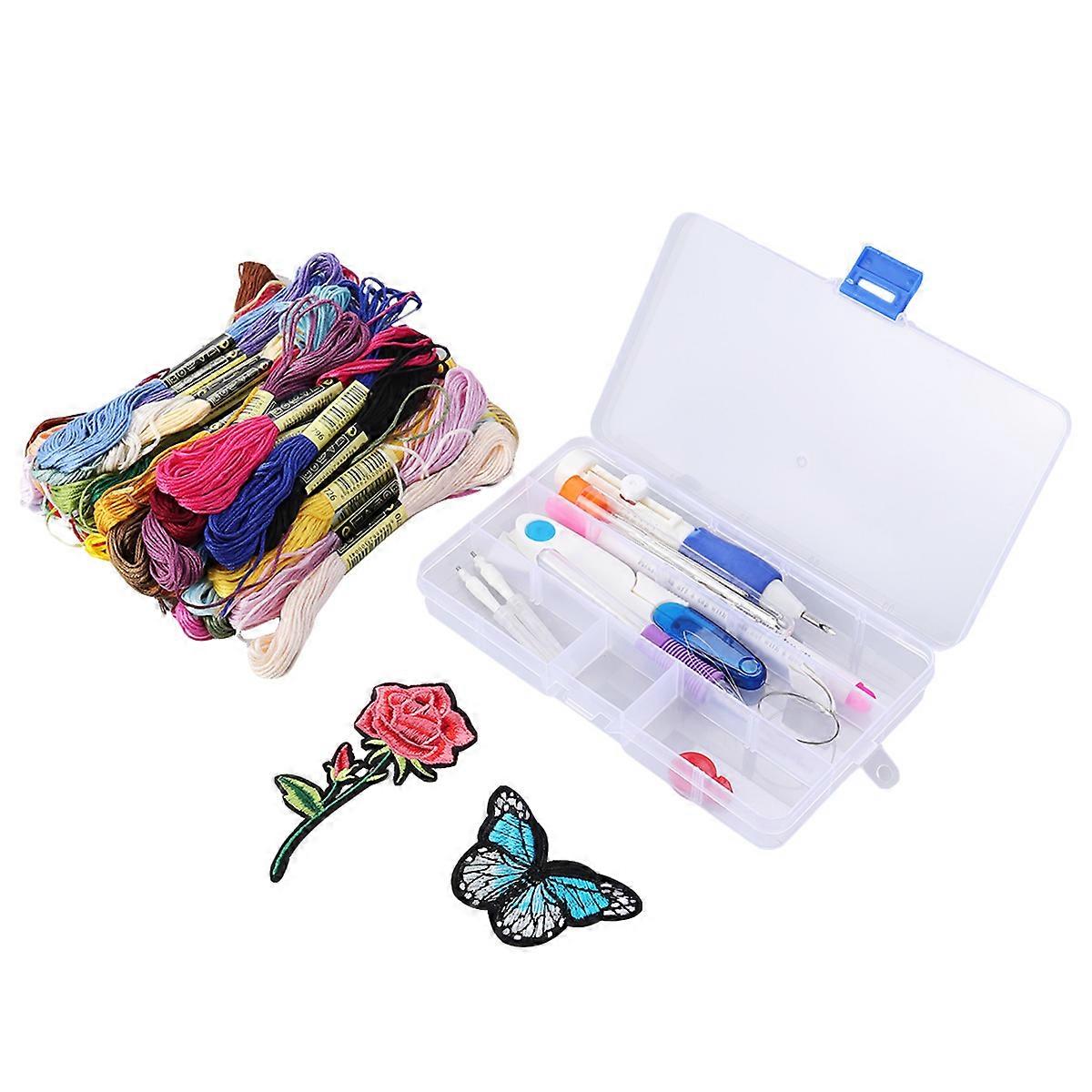 Punch Needle Tools Beginner Embroidery Practice Craft Tool Set Assorted Color 25 x 18 x 4cm Needle Punching 1Set
