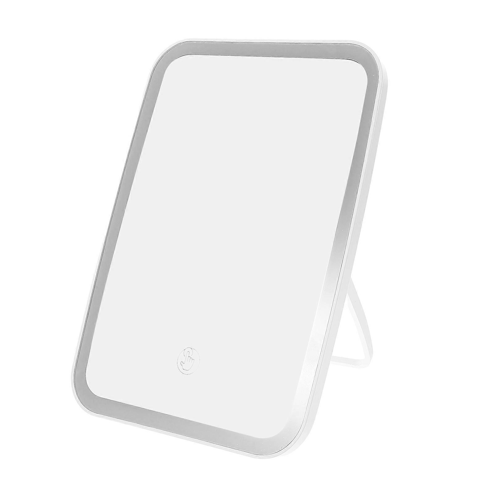 Folding Led Lighted Makeup Mirror For Travel And Home Use With White Color And Plastic Material 1Pcs