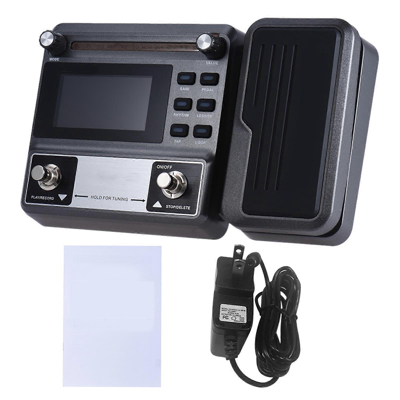 GE100 Guitar Multi Effects Processor Effect Pedal with 180s Loop Recording Tuning Tap Tempo Rhythm Setting Scale Chord Lesson Functions