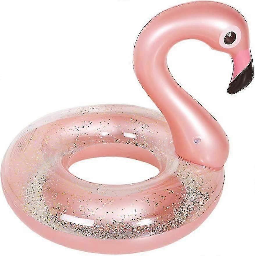 Glittery Inflatable Pool Float - Stylish Swim Ring for Sunbathing and Relaxation