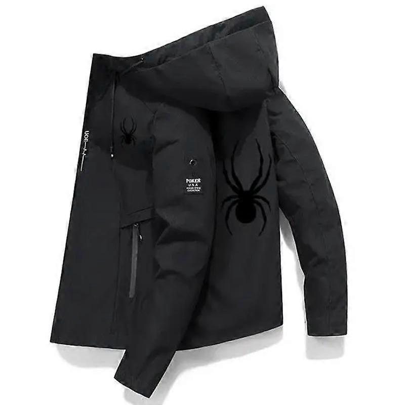 Men's windproof sports jacket, zipper smooth jacket, high-quality casual straight hat, simple and fashionable casual, spring and autumn