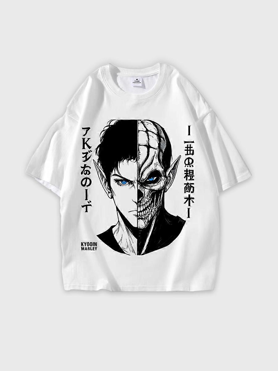 T-shirt round neck Character Pattern loose short sleeve P1772