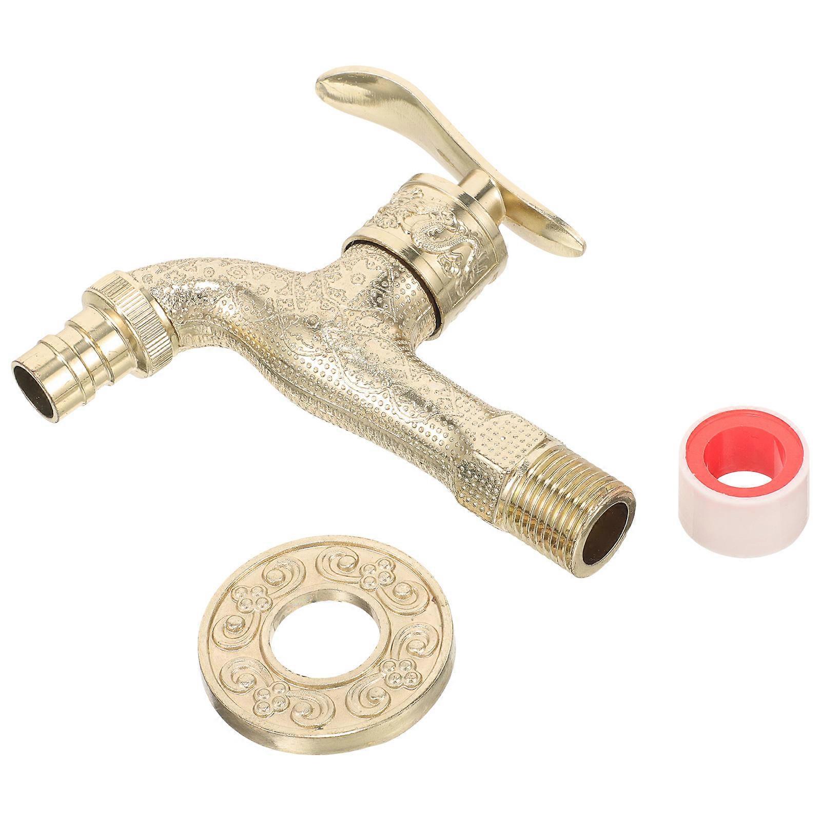 Retro Antique Design Wall Mounted Zinc Alloy Faucet with Golden Finish for Home Use 1/2 Interface
