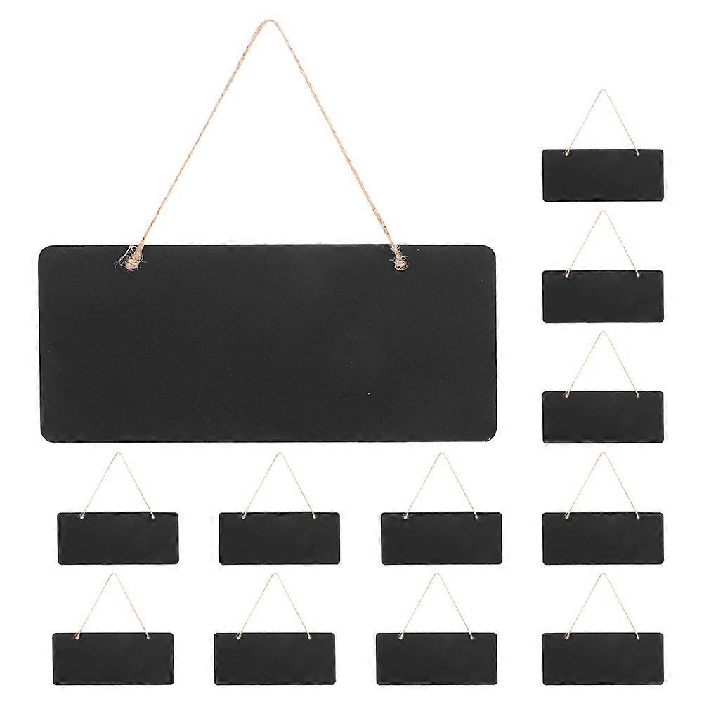 Wooden Chalkboard Hanging Message Board Tags 12pcs Set for Flower Shops, Cafes, Offices & Home Use Portable & Erasable with Rope