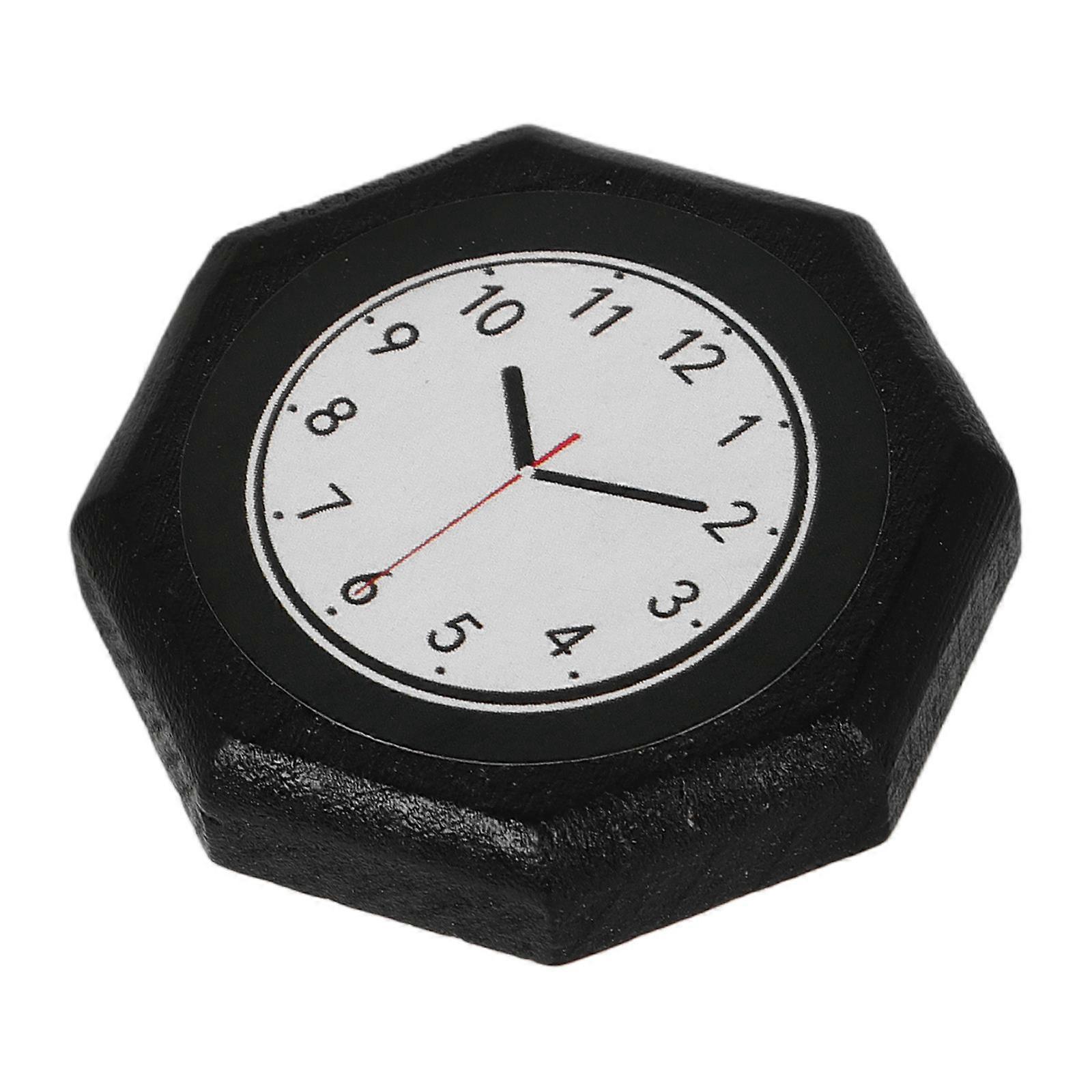Miniature Wall Clock for Dollhouse Living Room Decor with Realistic Design Crafted from Wood Black 1:12 Scale