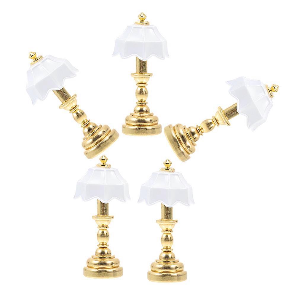 Miniature Bedside Lamp White Conical Shade Photography 5Pcs