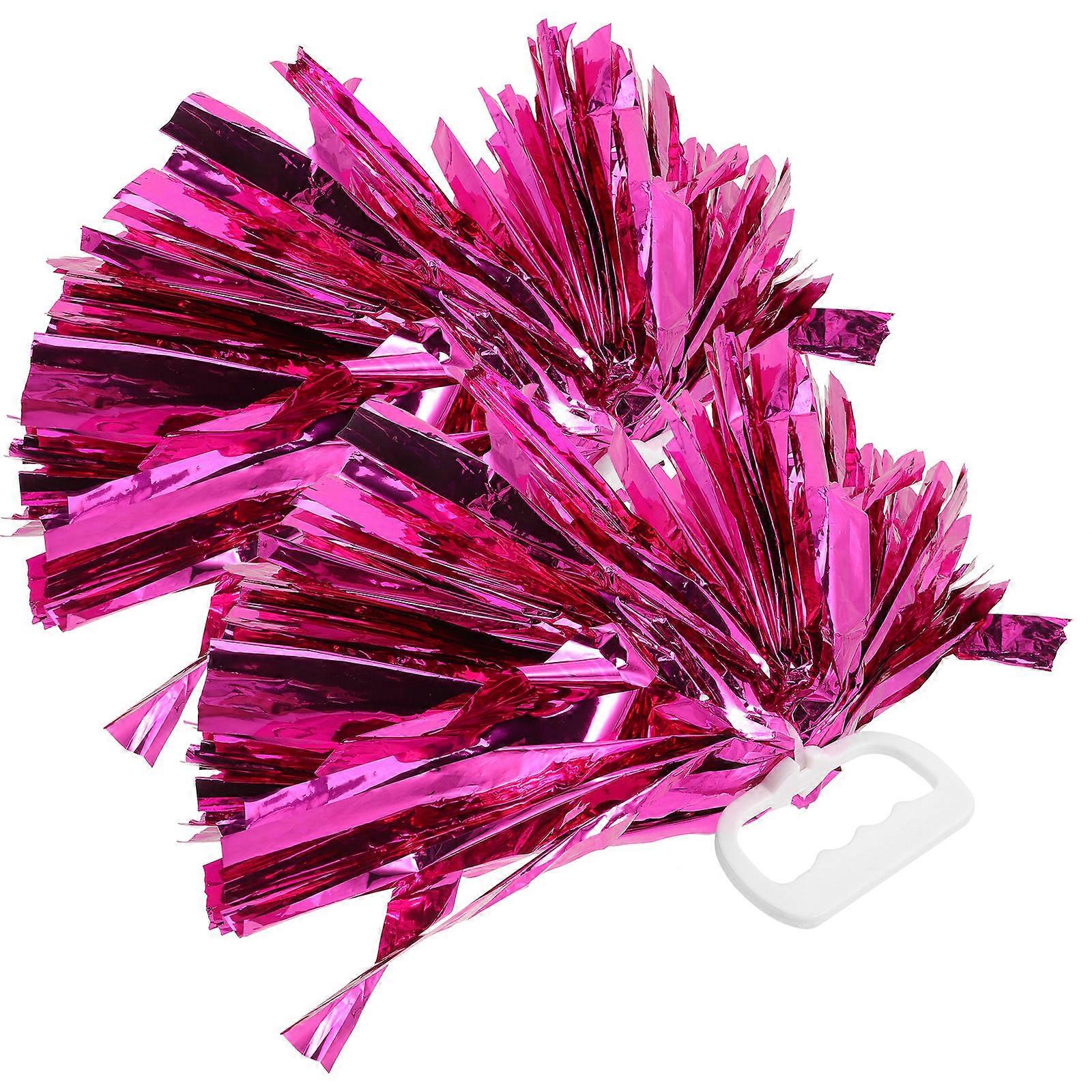 Purple PVC Cheerleader Pom Poms Bright Colored Balls for Playing 2 Pcs