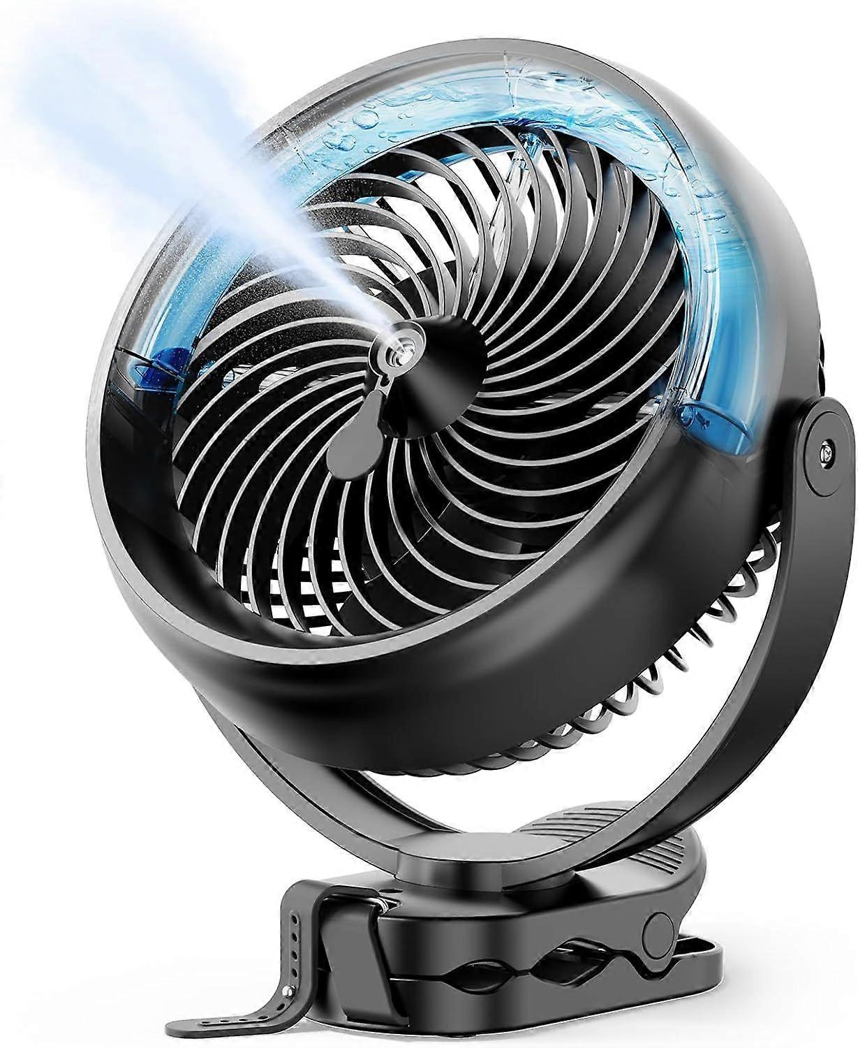 2025 Newest 10000mAh Battery Powered Misting Fan with Clip, Portable 8 Inch