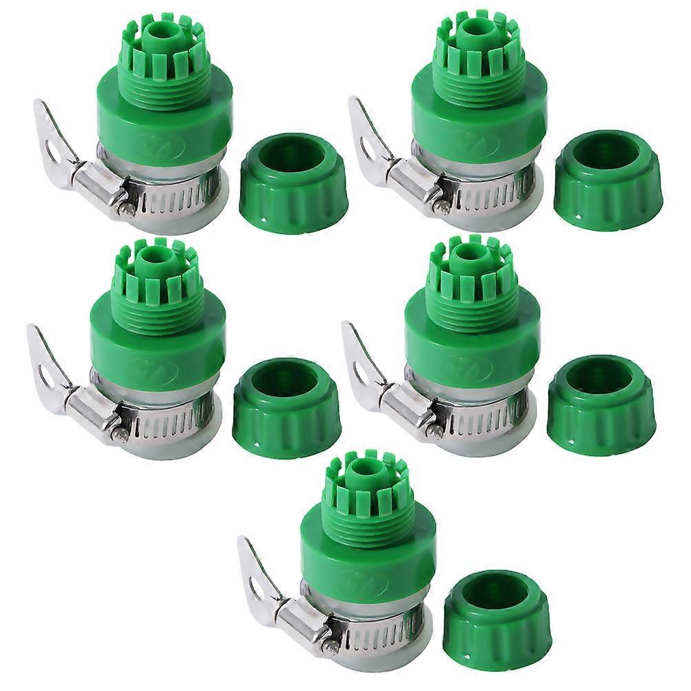 Garden Hose Connector for Quick and Secure Connections with 1/2 Inch Size Green Plastic Steel Rubber