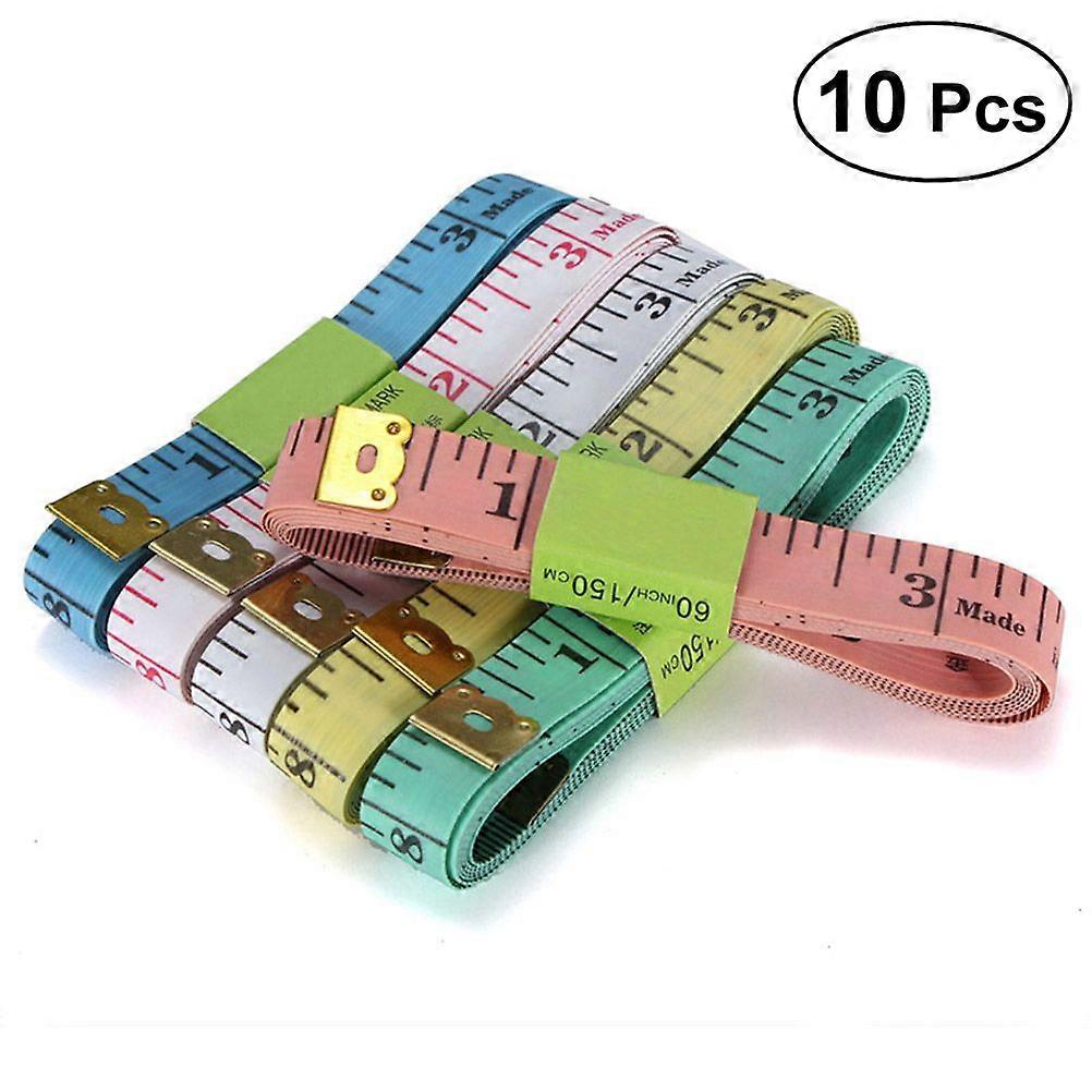 10pcs Tape Measure for Sewing Tailor Cloth Ruler Dual Sided Metric Diet (Random Color)