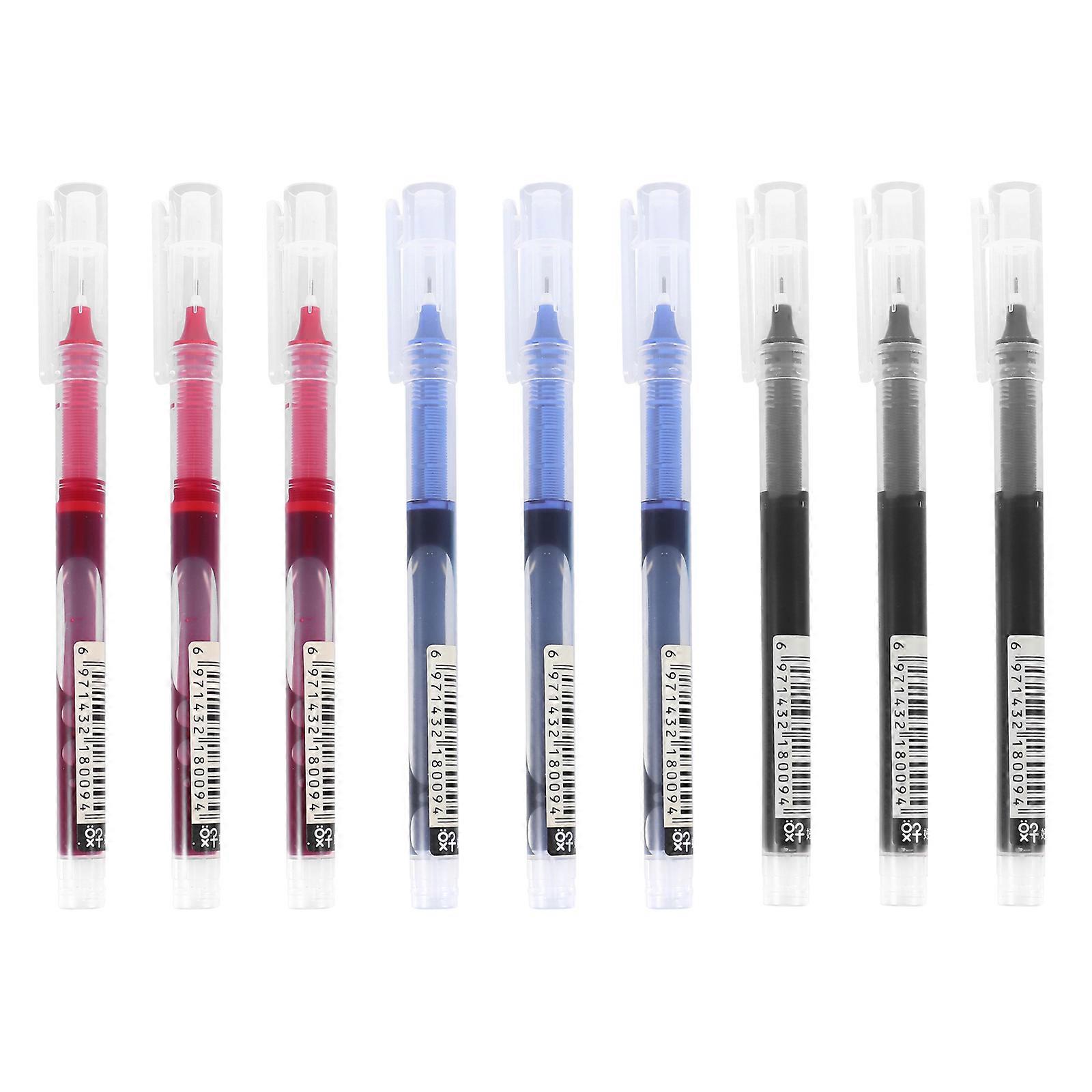 Black 9Pcs Quick-Drying Gel Pens 0.5mm Writing Pens Suitable For Students And Adults With Compact Size And Quick-Drying Functionality