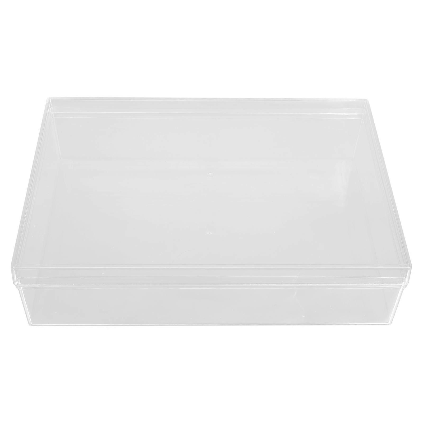 1pc Transparent Plastic Storage Box Keepsake Container Cube Bin