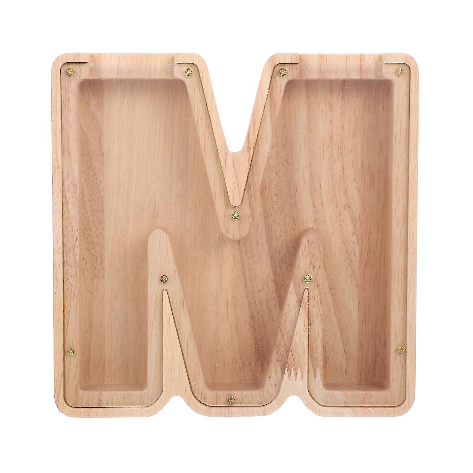 Alphabet Shaped Money Box for Kids Storage Beige Synthetic Material Creative Desktop Decor 7.5 x 5.5 x 6.5 inches