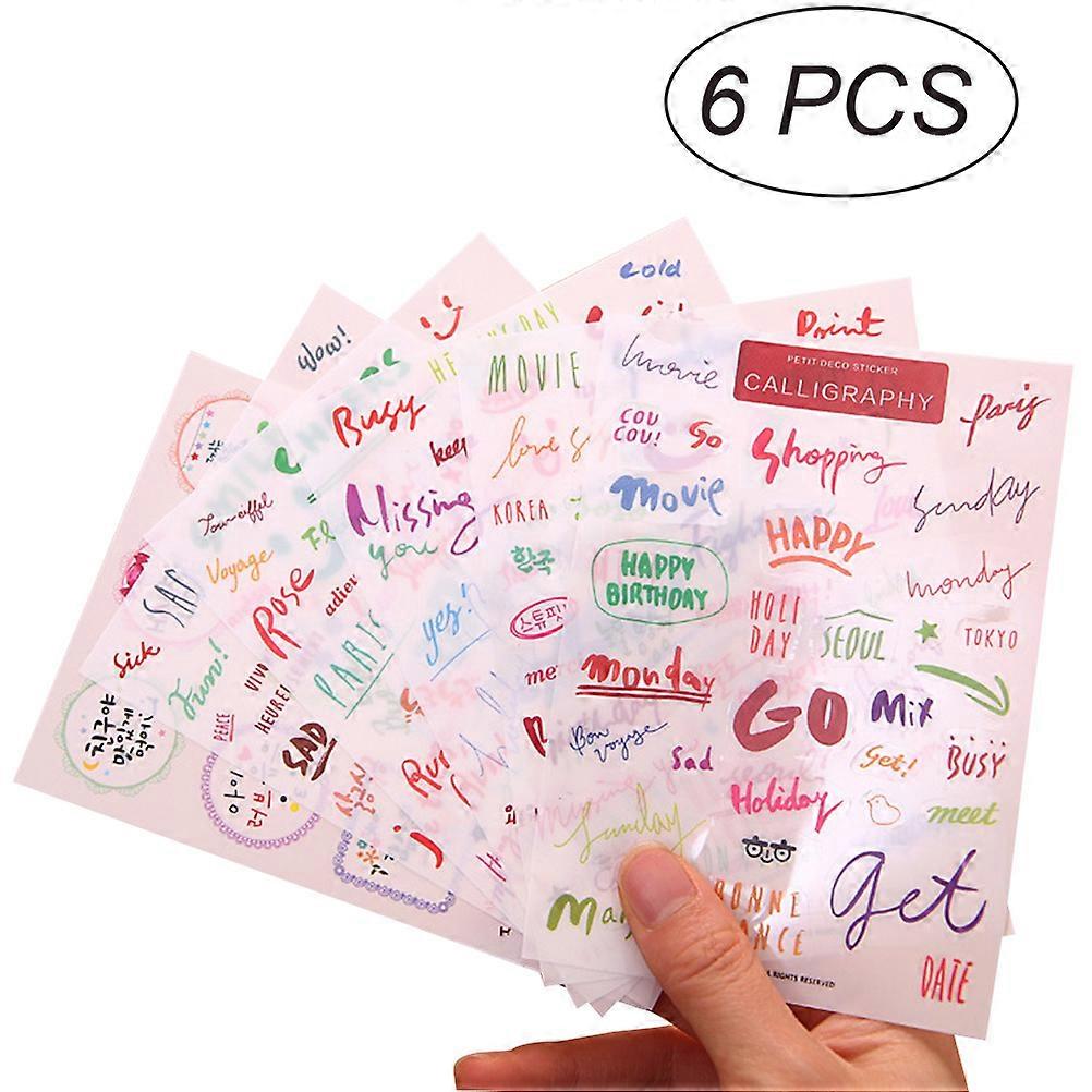 Premium Decorative Fonts Stickers For Album Diary Crafting Self Adhesive 6 Sheets