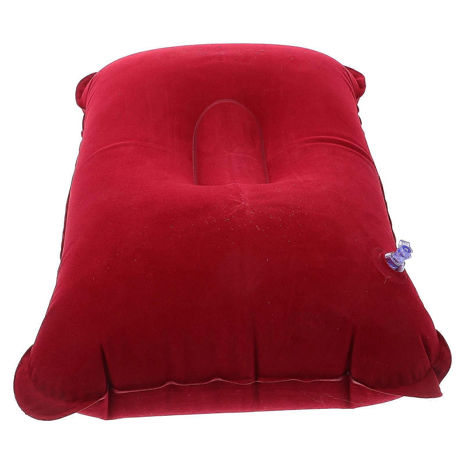 Inflatable Lightweight Travel Pillow for Camping, Hiking, Airplane Use – Flocking Material, Multi Use Comfort Support