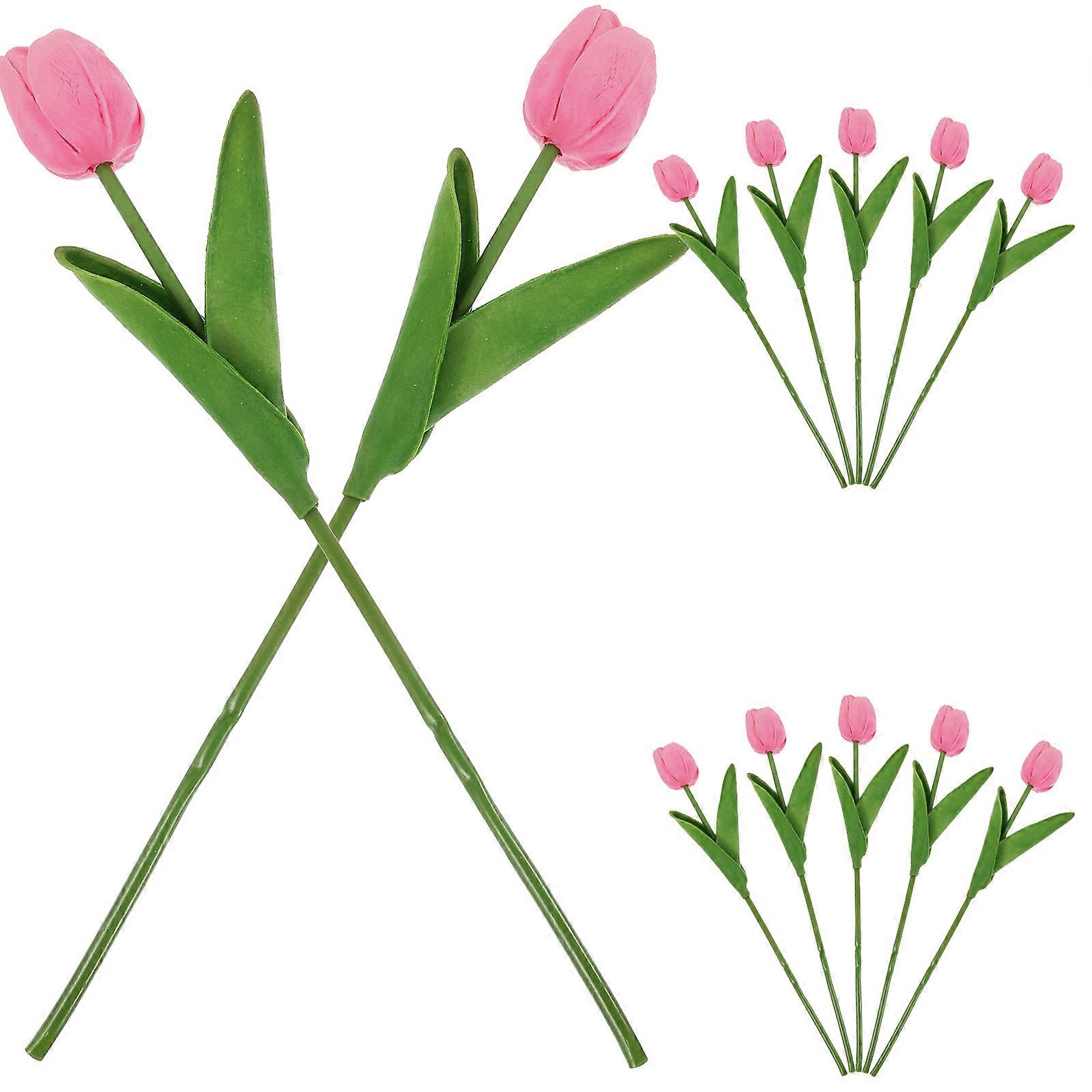FRCOLOR 12pcs Realistic Artificial Tulips Flowers Floating Candles Vase Filler Simulation Tulips