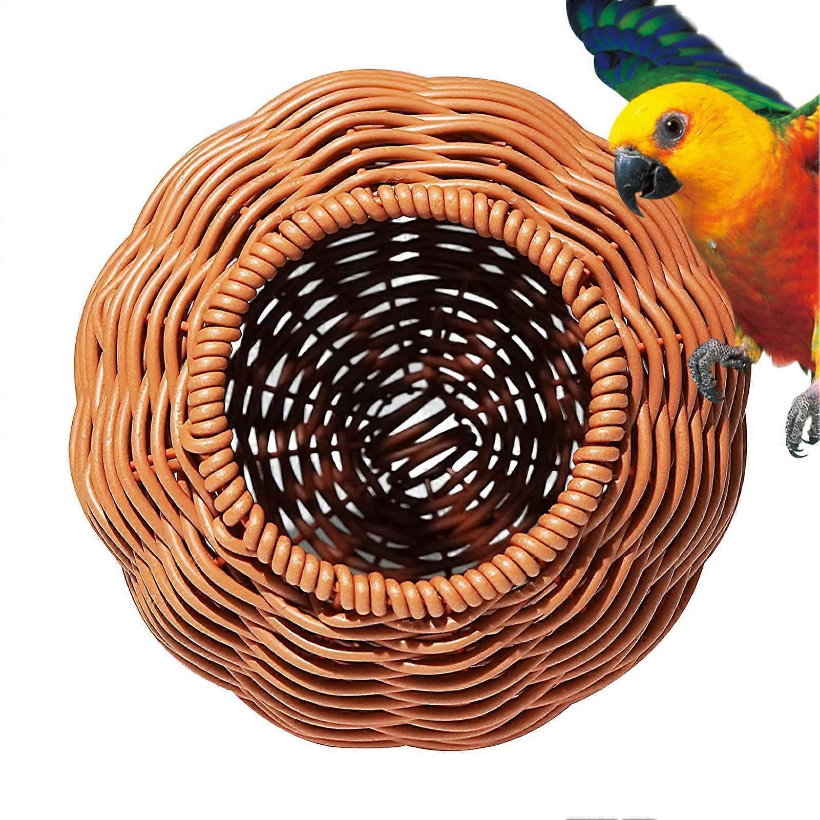 Rattan Vogelnest - Kleines Handgefertigtes Rattan Gewebtes Nest Für Haustiere, Hängenest Für Goldbärhamster, Vogelschlafnest