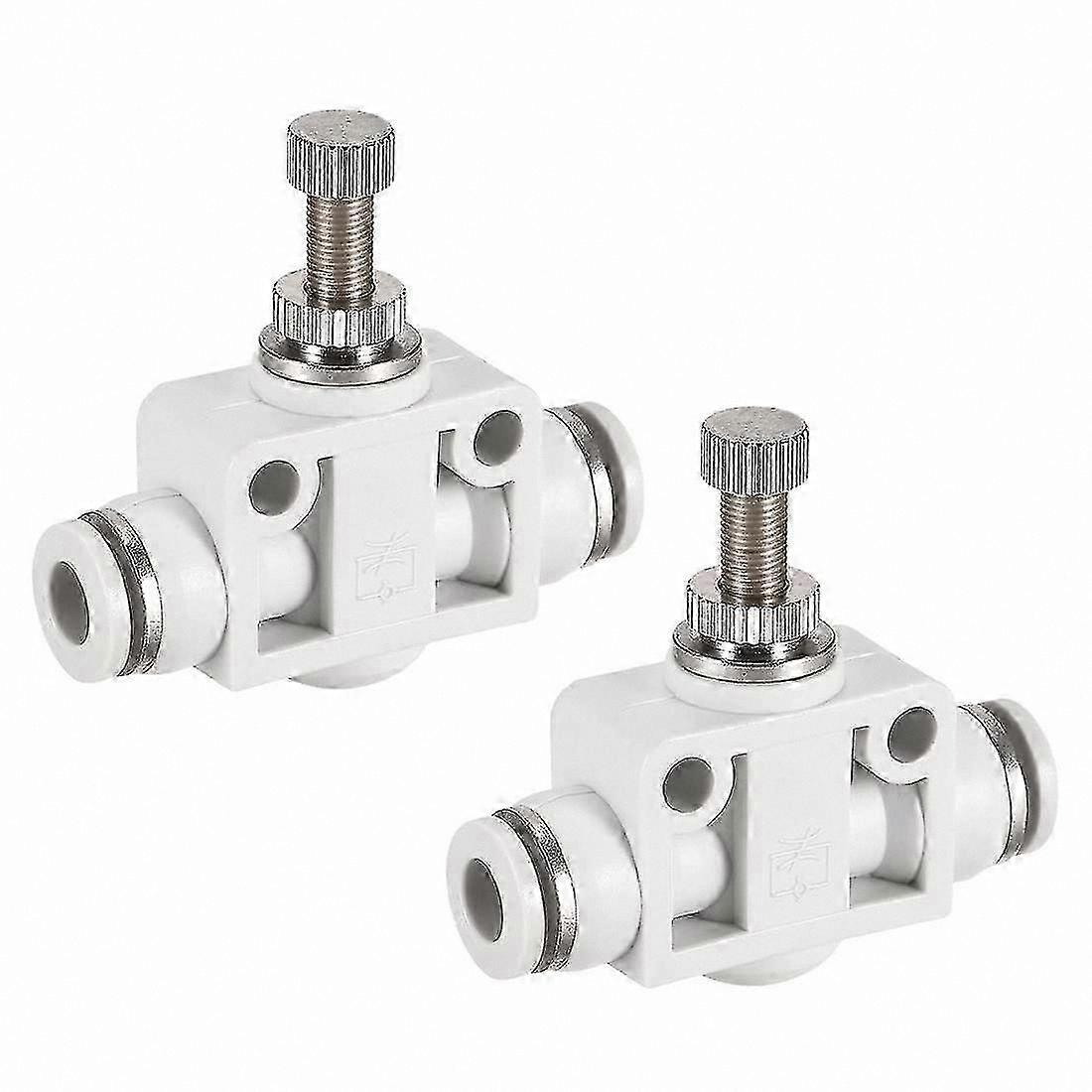 6mm Tube Diameter, 2-Pack Inline Speed Controller Union Straight for Air Flow Regulation