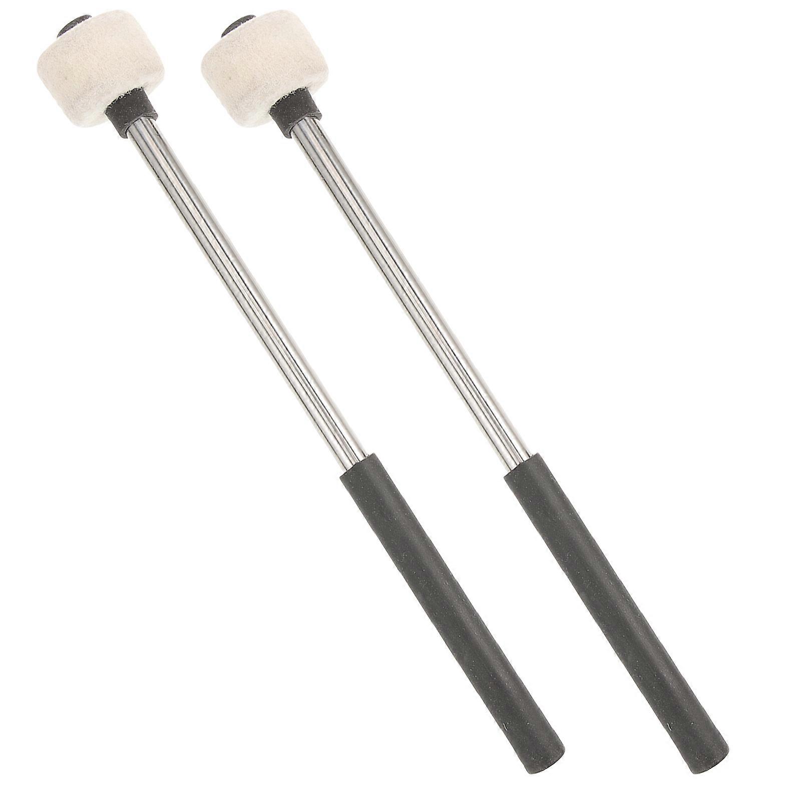 Stainless Steel Handle Felt Drum Sticks 2pcs, Lightweight Design for Percussion, Safe for Drum Surfaces, Ideal for Beginners and Professionals