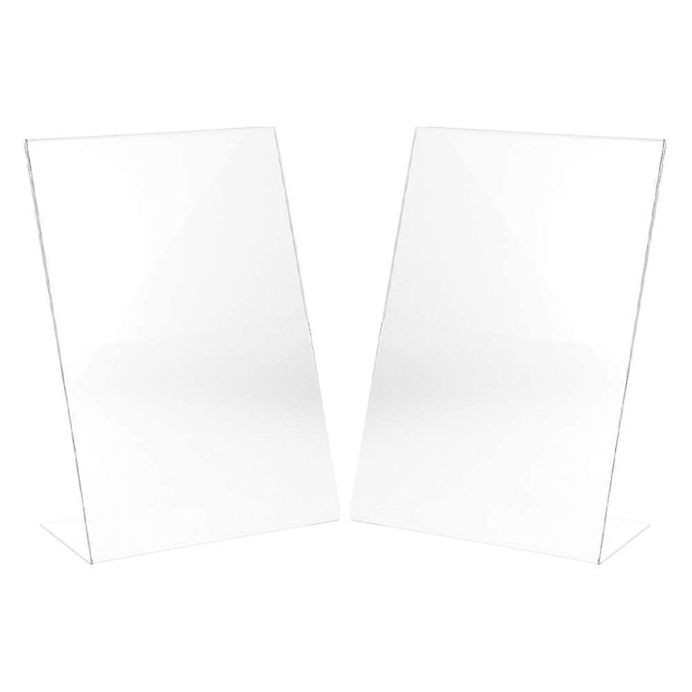 Clear Acrylic Display Holders for Signage and Pricing Menu Folder Durable Space-saving 2 Pcs A4 Size
