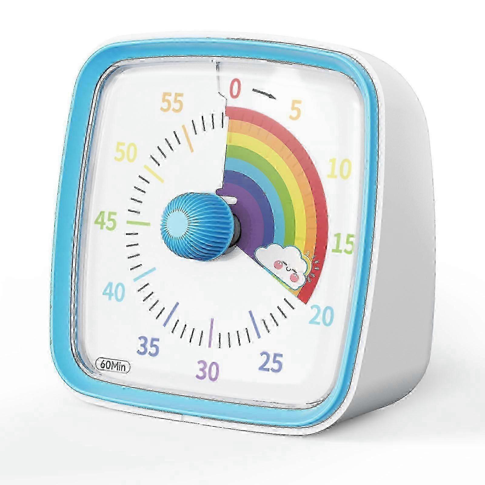 60 Minute Visual Timer with Night Light, Countdown Timer, Pomodoro Timer with Rainbow Pattern, Suitable for Kids and Adul