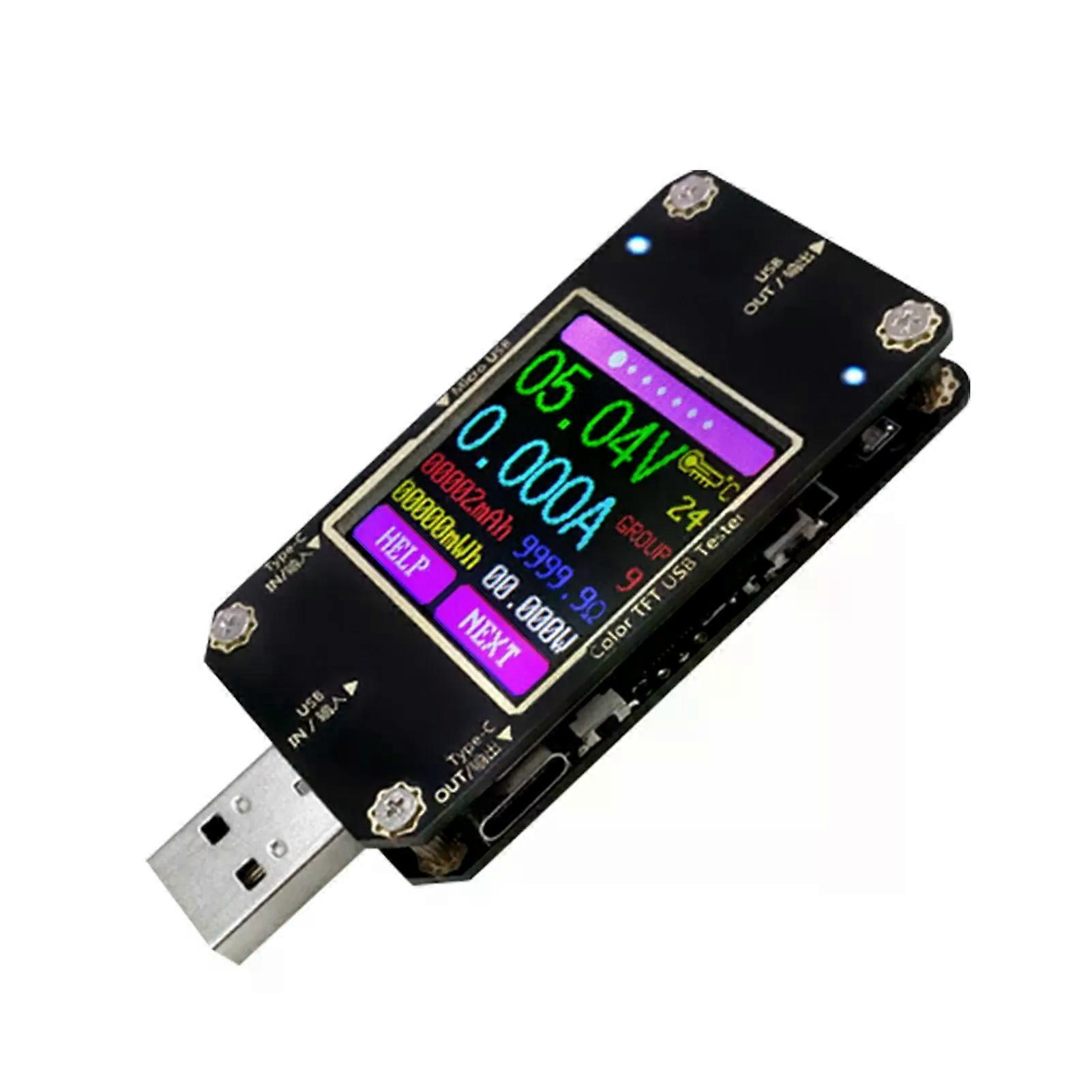 USB Type-C Tester with Voltmeter to USB Ammeter Voltmeter BT APP Control Digital Multimeter Mini with Storage Case