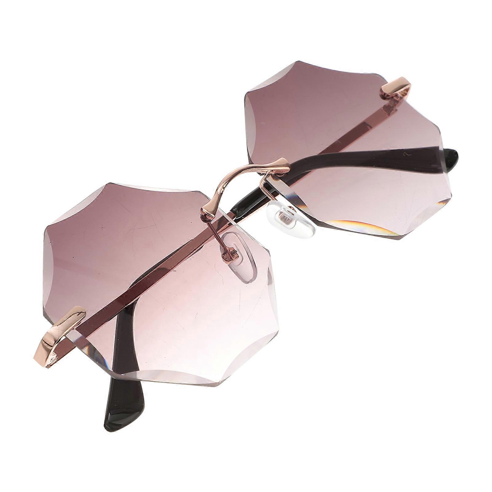 Rimless Sunglasses Frameless Eyewear for Women and Men Stylish and Elegant Lavender Shatterproof 1Set