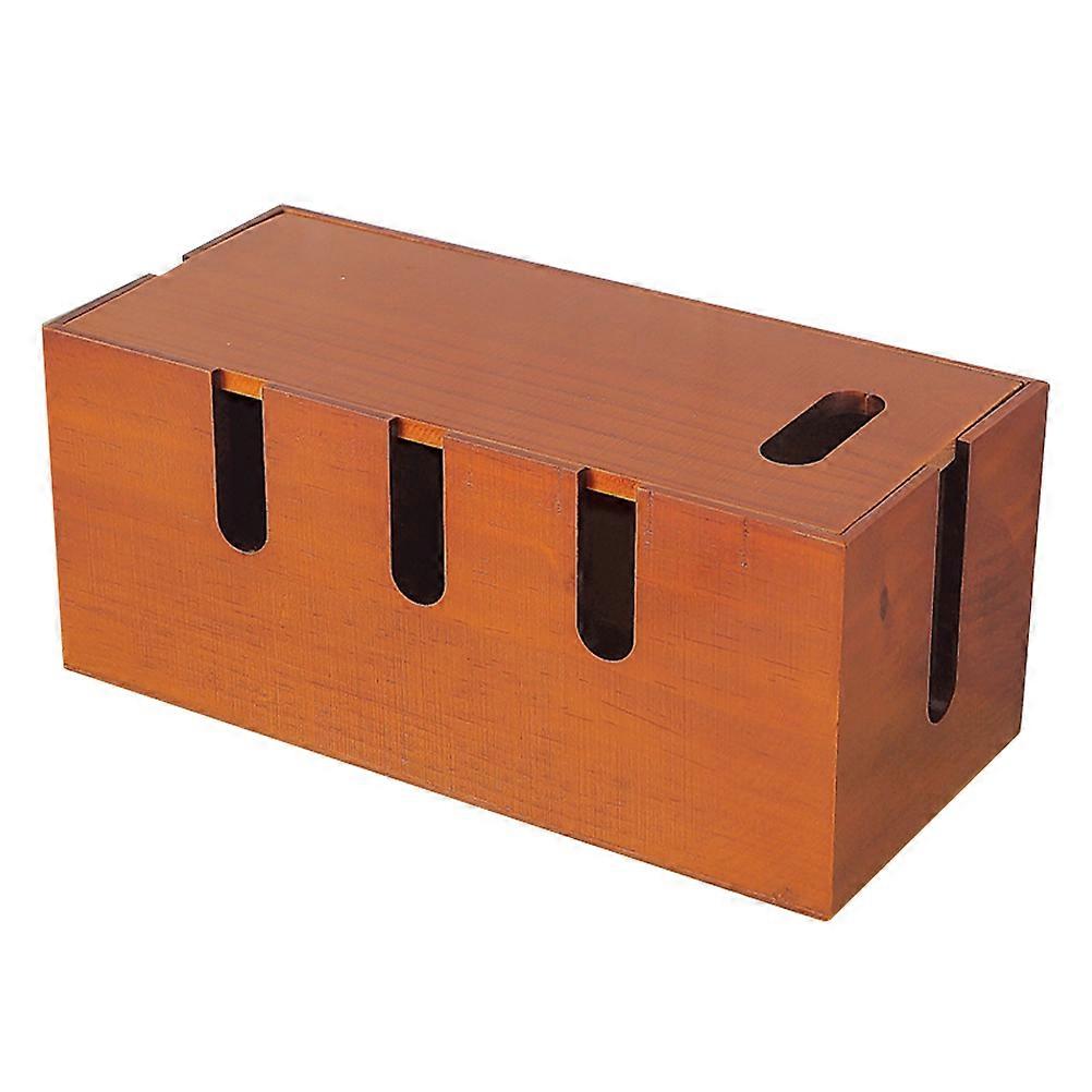 Cable Management Box Organizer to Conceal Wires Wooden Power Cable Storage Case