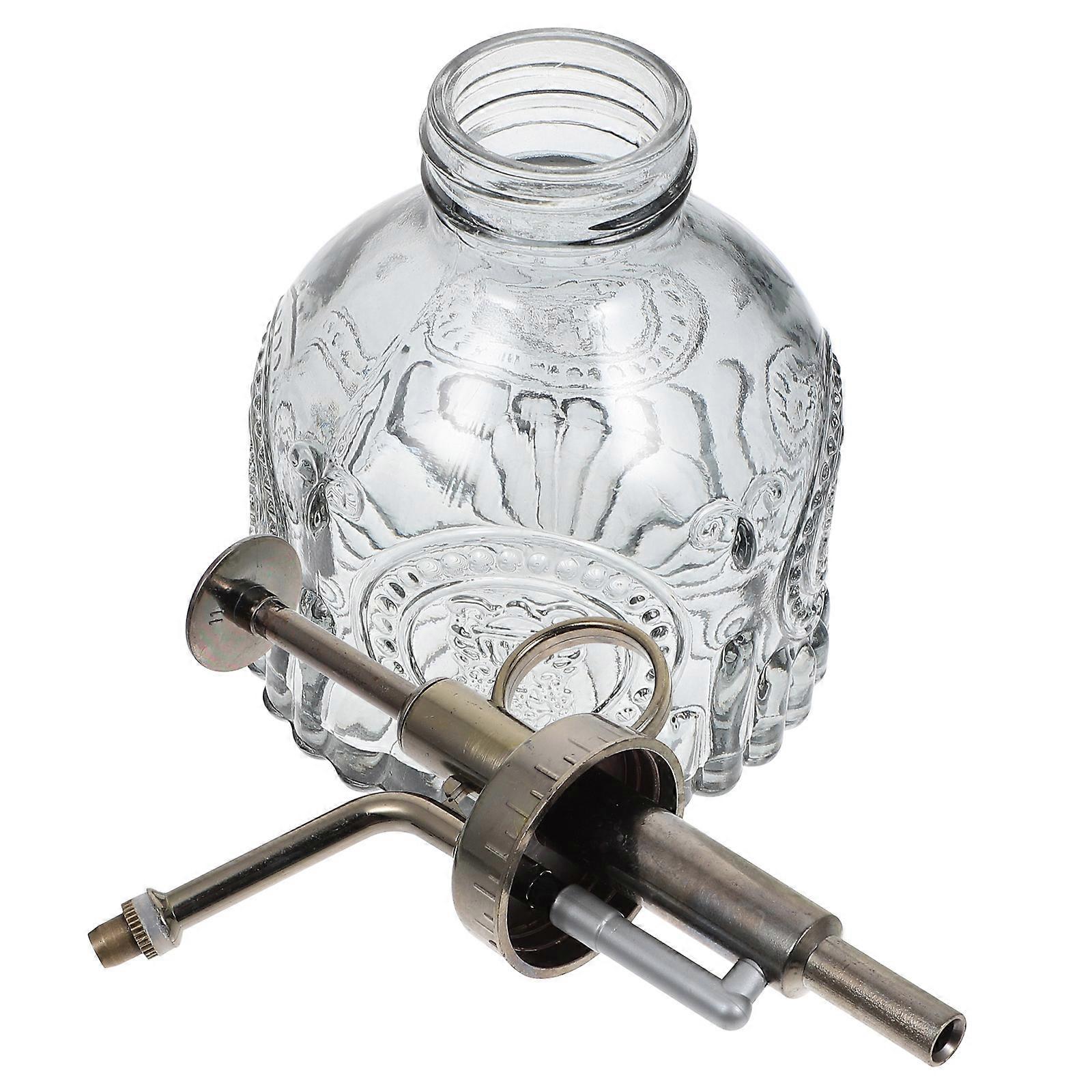 Vintage Glass Plant Mister Spray Bottle Designed for Home Gardening with Grey Finish and Carved Design 1Pack