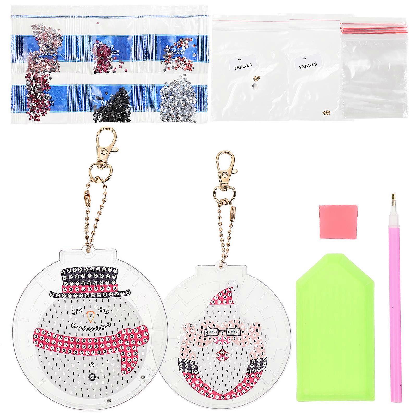 Chic Design DIY Key Ring Hanging Decor Christmas Pendant Assorted Color Creative Shape 1 Set