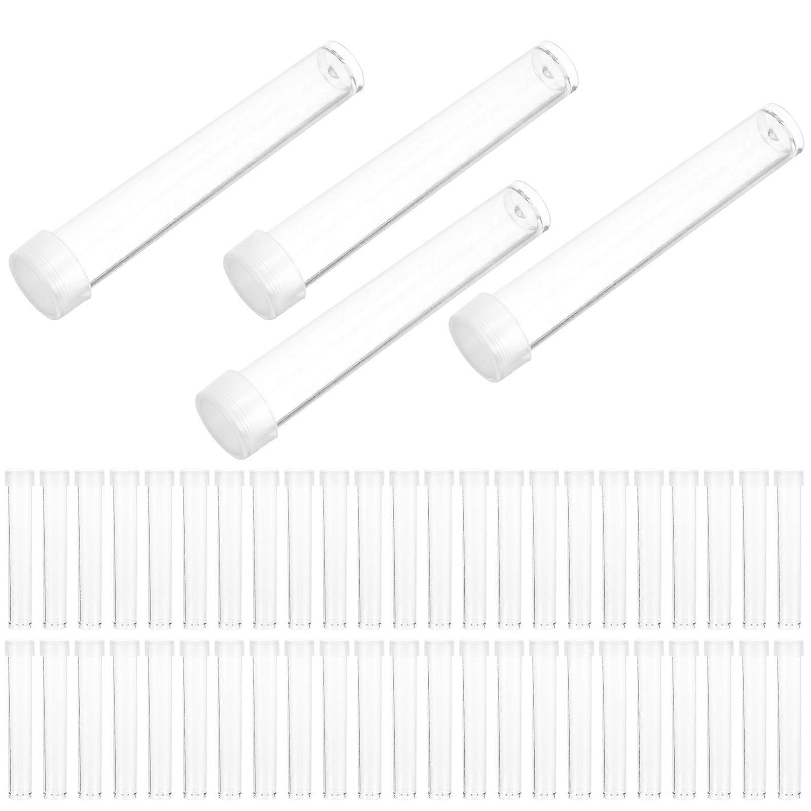 Transparent Plastic Laboratory Tubes with Screw Cap for Experiment 100pcs 7ml Each