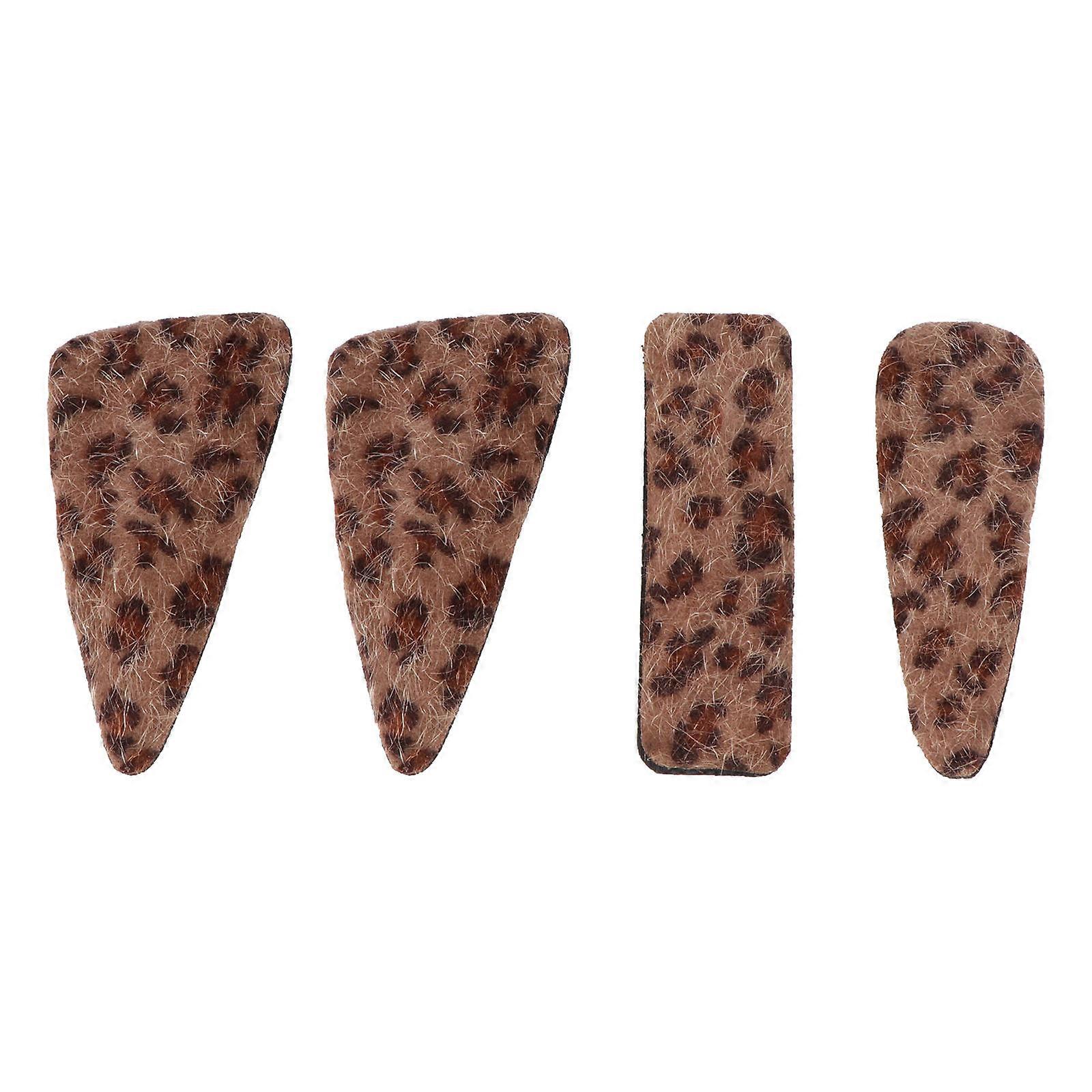 Leopard Colors Kids Design Hairpins For Daily Use 9.00X3.00X0.50CM 4Pcs Multiple Occasions