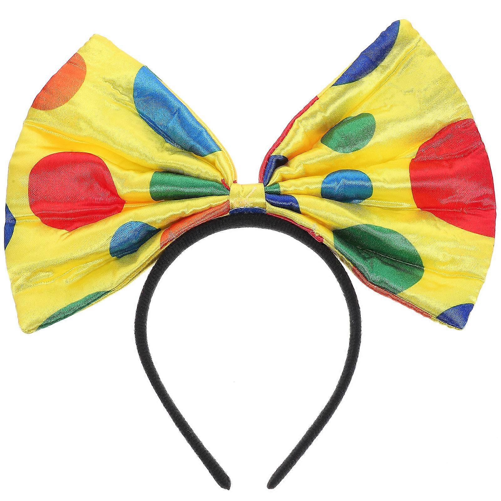 Multi Color Clown Bow Headband for Party Dress Up and Cosplay Accessories Made of Plastic Sponge and Cloth