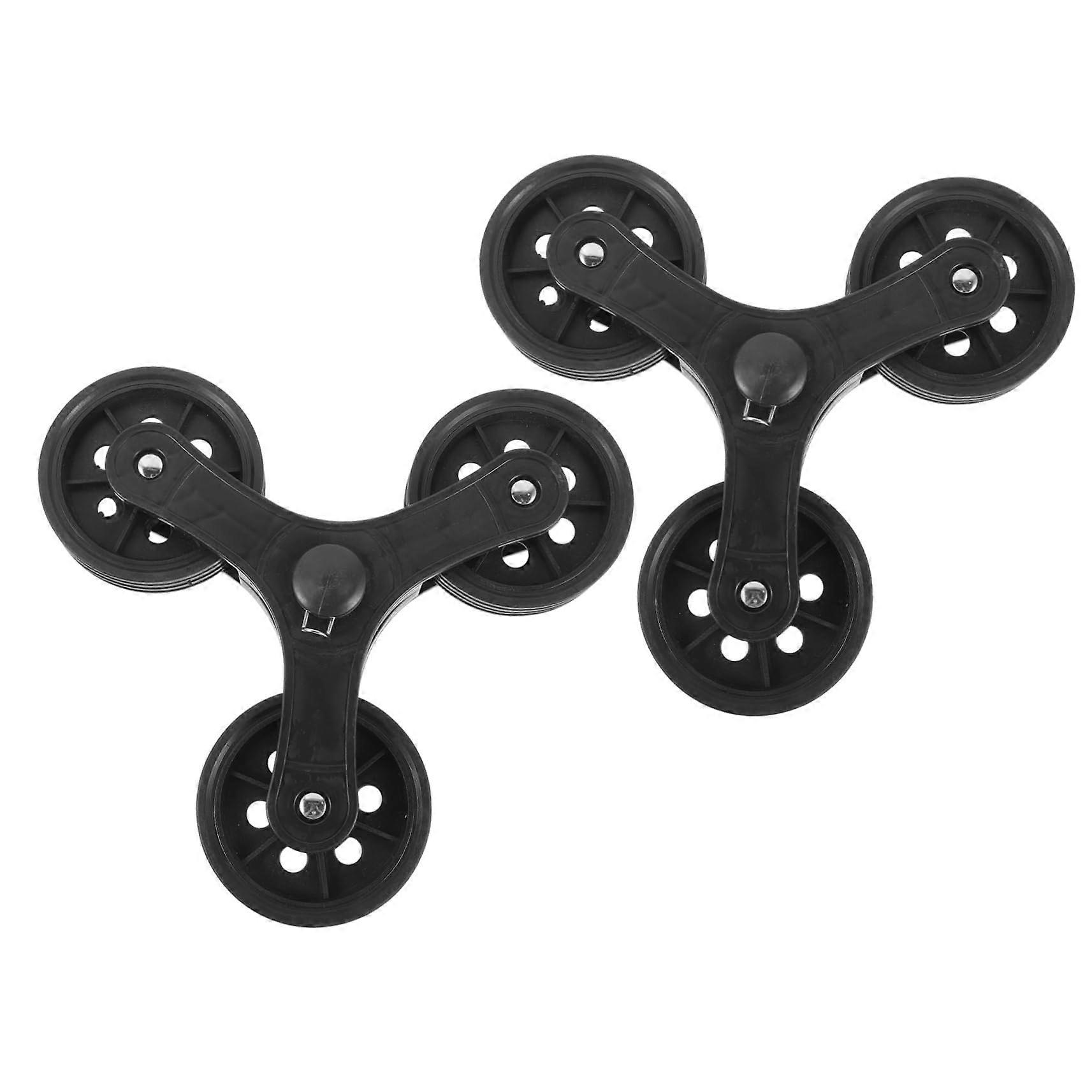 Triangular Trolley Wheel Made of Durable Plastic with Bearing for Stair Climbing Hand Cart and Shopping Trolley, Easy to Install