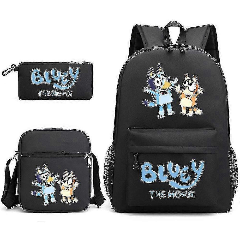 Bluey Tredelad Skolväska Ryggsäck Hög Kvalitet