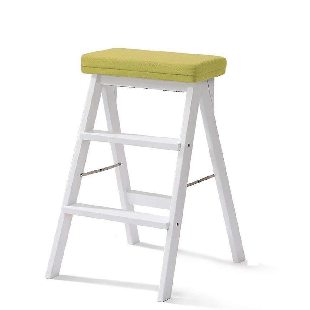 Foldable, Kitchen Folding Stool 2Step Ladder Portable Mobile, Green
