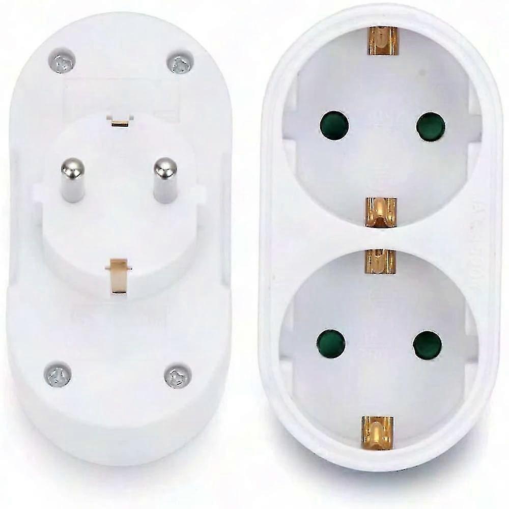 2 Slot Double Plug Multi Socket Adapter Horizontal Extension Outlet