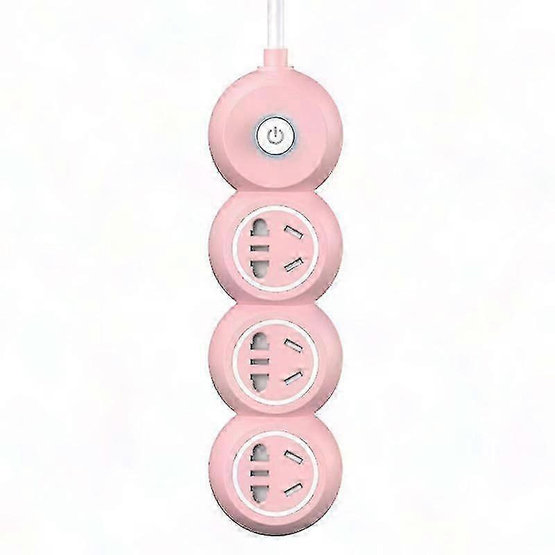 Socket Board Usb Multi-Function Charging Bar Cable Wireless Board Plug Converter Porous Patch Board Power Strip (Pink,0.8m)