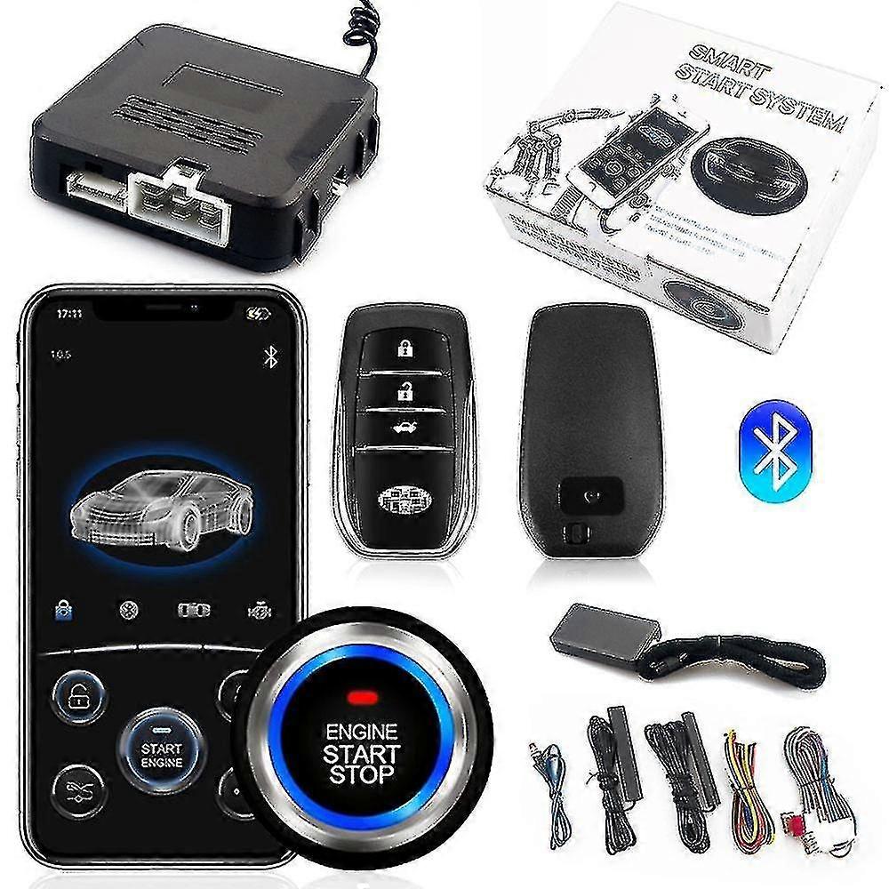 Universal Car Remote Start Stop Kit Bluetooth Mobile Phone App Control Engine Ignition Open Trunk Pke Keyless Entry Car Alarm SZRH A-D