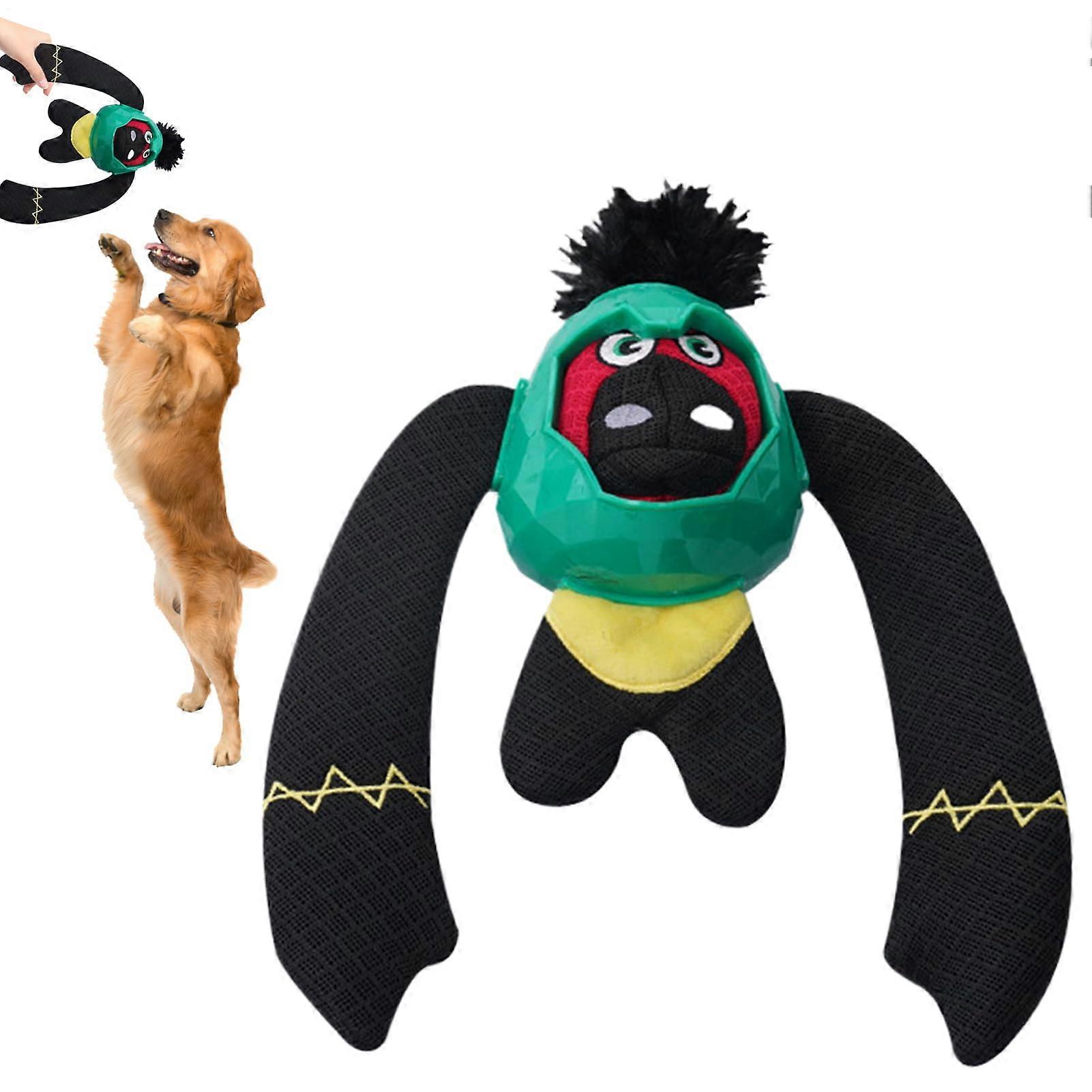 Dog Chew Puzzle Toy, Dog Dispenser Toy Squeaky Plush Pumpkin Dog Toy