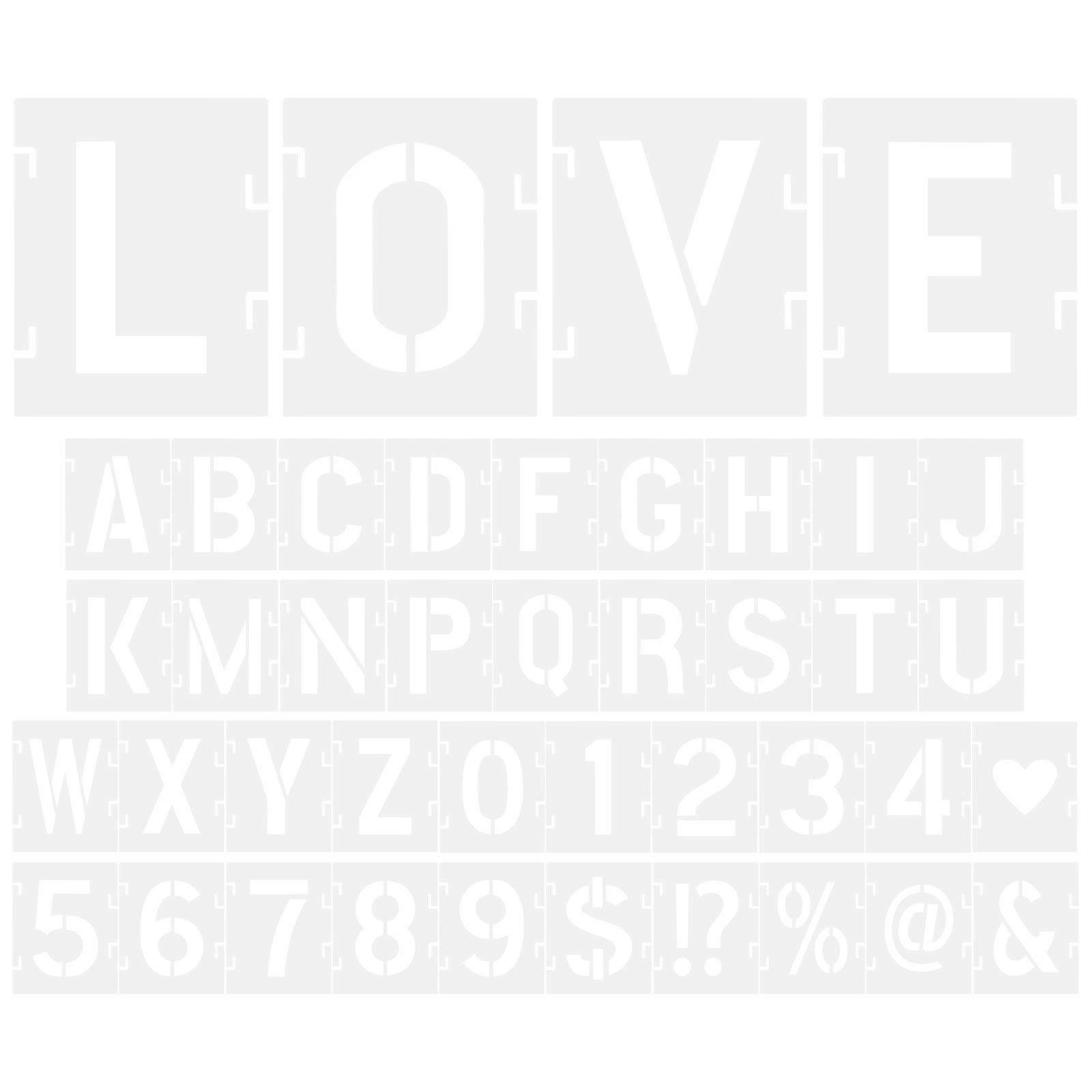 thumbnail image 2 of Large Lettering Stencil Set – 8mm To 30mm Alphabet Letters & Numbers – Flexible Plastic – UK 2 of 6