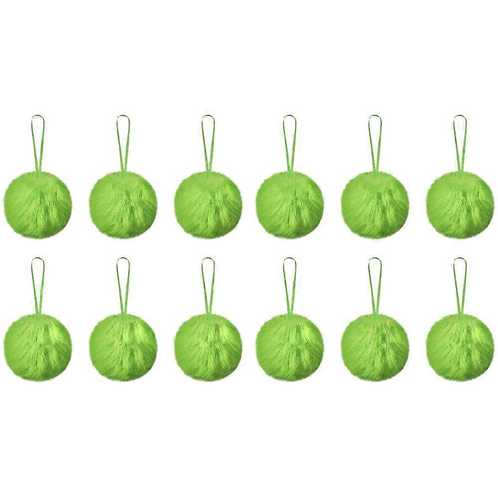 Christmas Tree Decorations Cute Bow Scarf Party Green Furry Ball Pendants