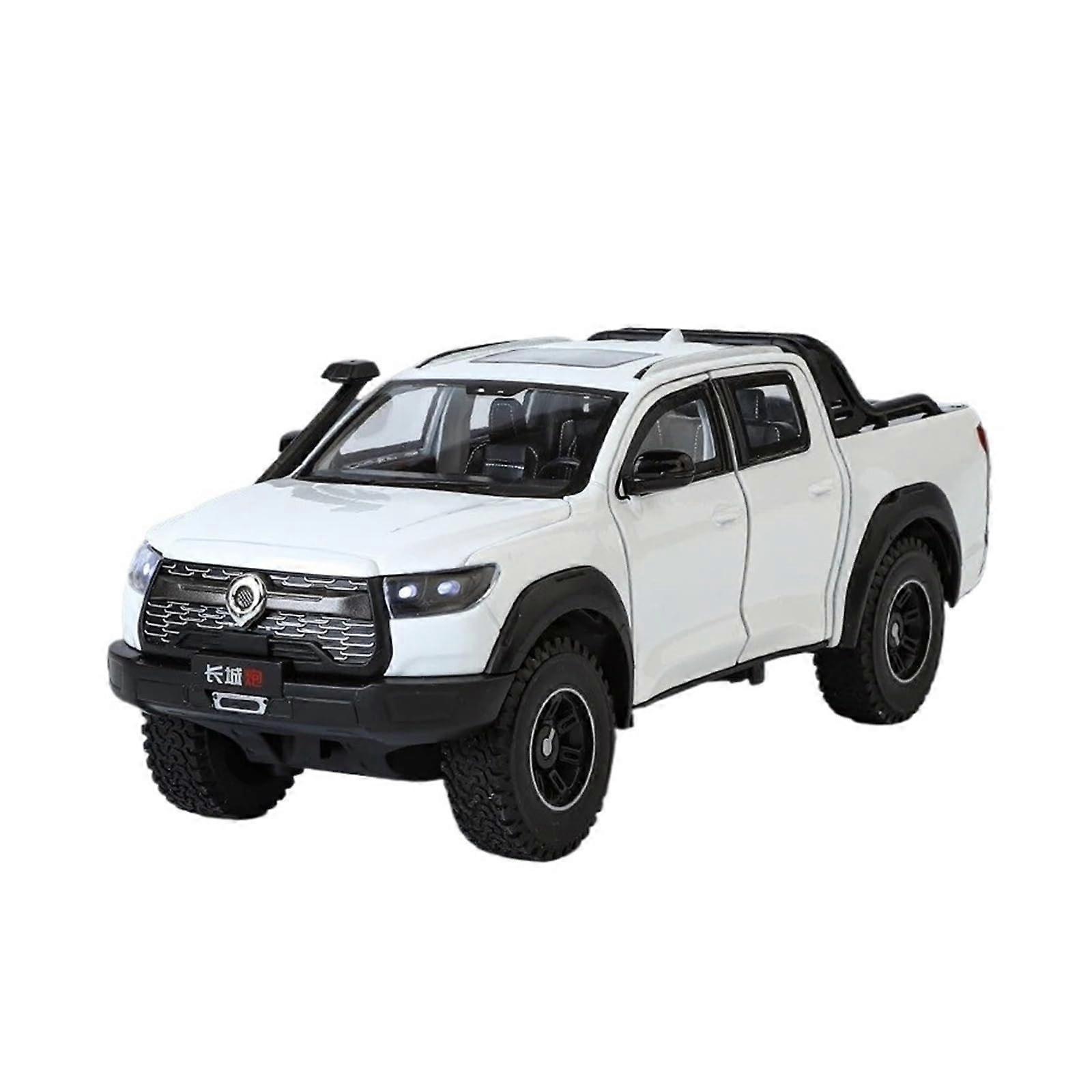 Druckguss 1:24 Pickup Truck Alloy Model with Opening Doors Metal Vehicle Display in White