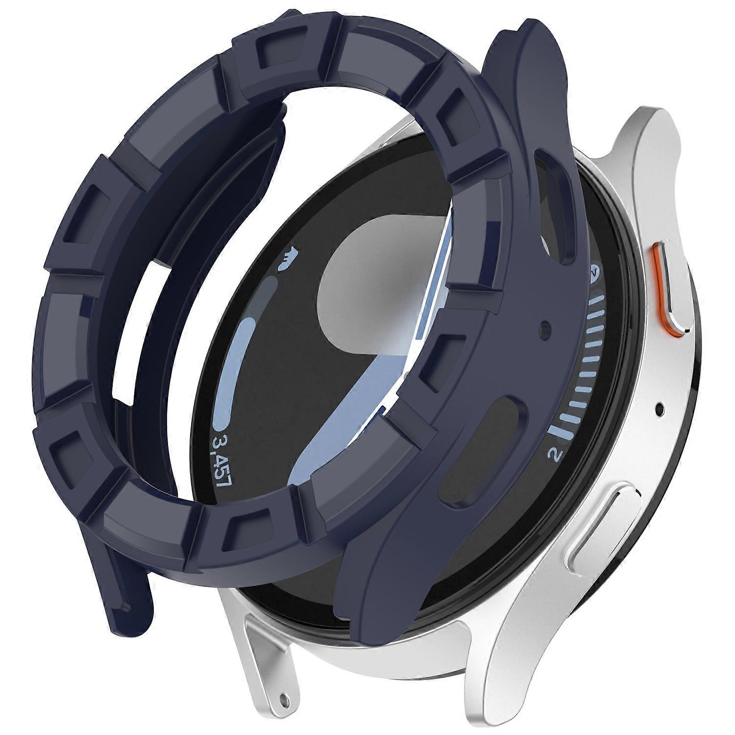 For Samsung Galaxy Watch7 40mm Watch Case Hollow Armor Soft TPU Watch Frame - Blue