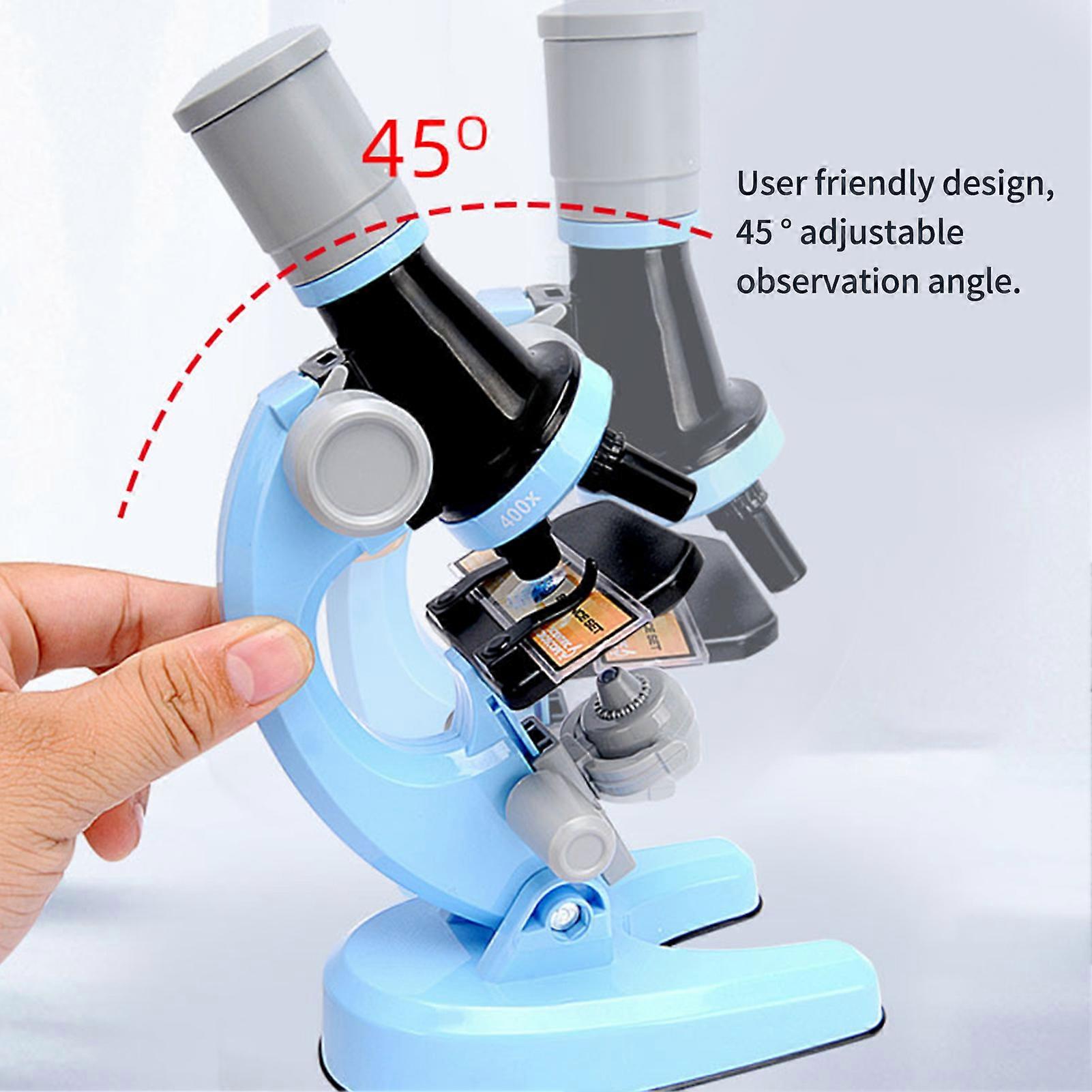 Microscope Science Kit 100X/400X/1200X Magnification Scientific Microscope with Slides Educational STEM Gift for Students Beginners