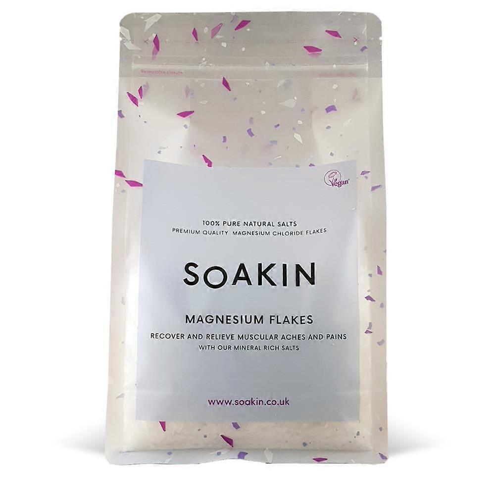 Soakin Magnesium Flakes - Bath Salts 800g - 4 Pack