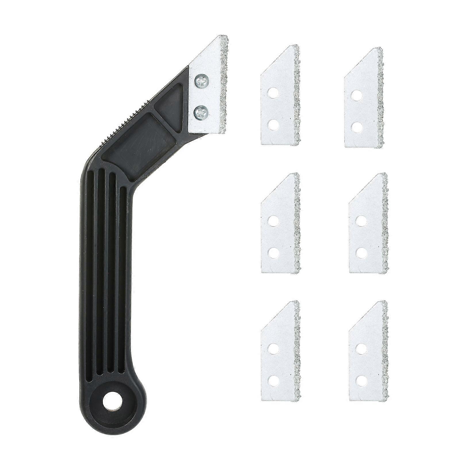 Professional Tile Grout Remover Angled Tile Grout Saw with 5 Pieces Extra Replacement Piece for Quick Grout Removal Tile Cleaning 8in
